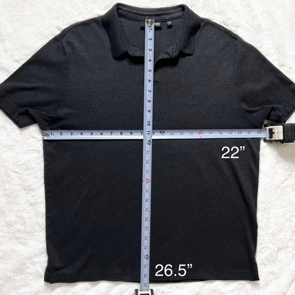 Murano Mens Charcoal Gray Short Sleeve Pullover Knit Polo Shirt - Picture 6 of 6